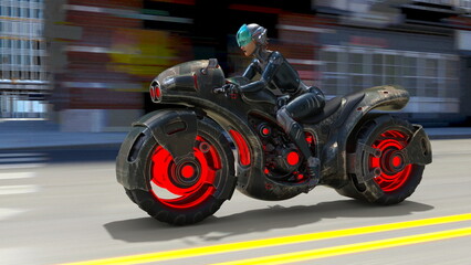 Obraz premium スーパーウーマンライダー 3DCGレンダリング