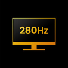 Monitor Ultra High Refresh Rate 280Hz Icon. Perfect for Computer Screen Refreshes Information Label on your product