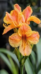 Fototapeta premium orange flowers blooming in garden