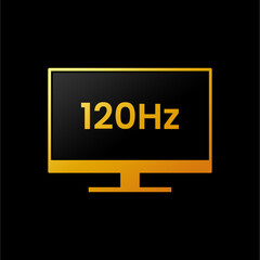 Monitor Gaming High Performance Refresh Rate 120Hz Icon. Perfect for Computer Screen Refreshes Information Label on your product