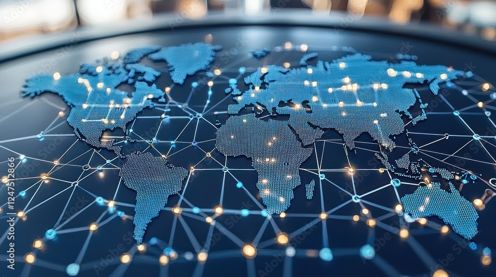 Poster global network: a digital world map