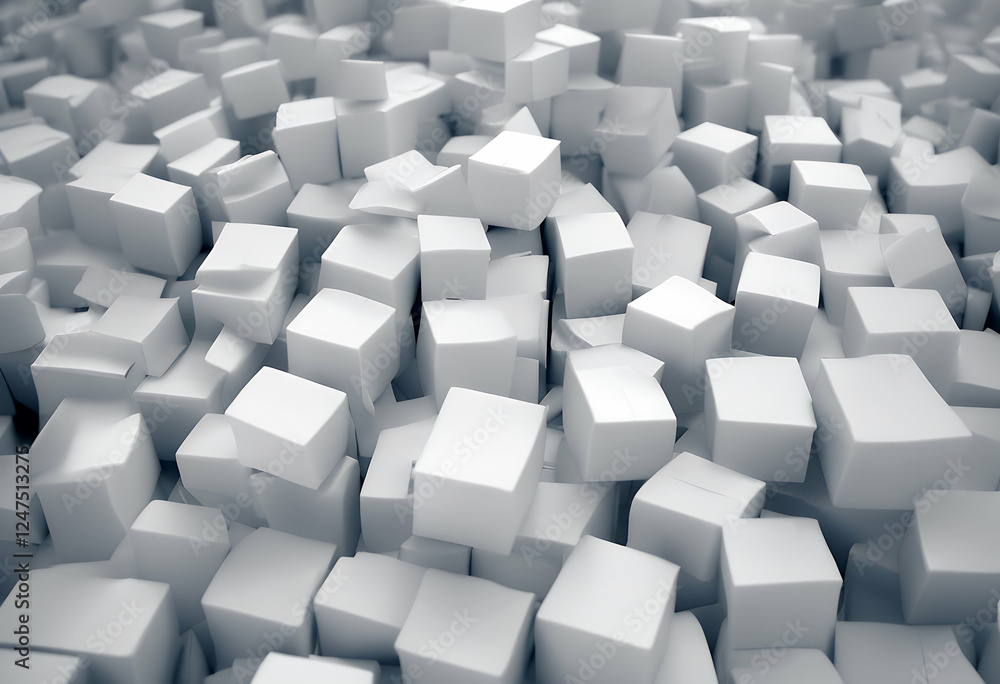 Aufkleber boxes shifted background cube banner block white wallpaper random geometric texture design three dim