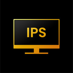 Monitor Screen Panel IPS Technology Icon. Perfect for Computer Screen Panel Information Label on your product