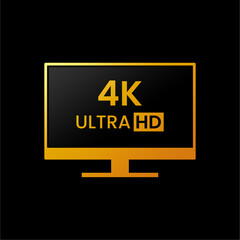 Monitor Screen Resolution 4k Ultra HD icon. Perfect for Computer Screen Size Information Label on your product