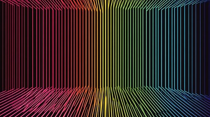 Rainbow lines, perspective, abstract, background, design