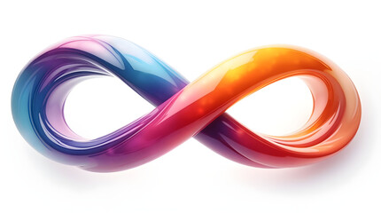 Colorful Infinity Symbol: 3D Rendered Mobius Loop with Vibrant Gradient - Modern Abstract Art, Conceptual Symbolism, Infinite Possibilities Design
