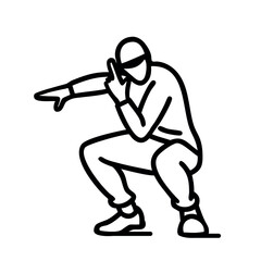 Obraz premium Breakdancer hip hop street dance pose