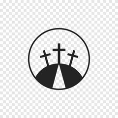Cross symbol. Three crosses. Calvary. Vector.