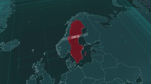 Zoom in to the map of Sweden, with text and textless