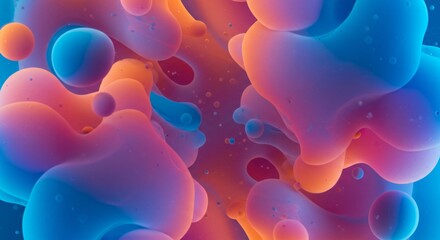 Abstract liquid shapes with vibrant colors and dynamic motion effects