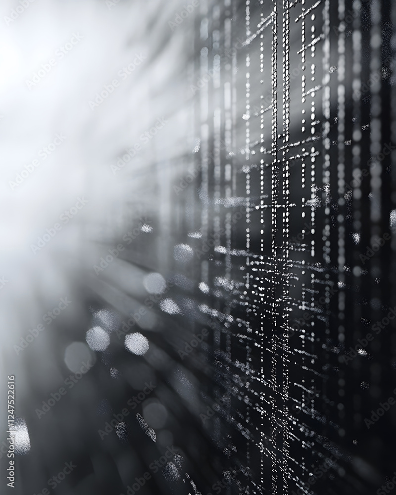 Poster abstract light reflections through textured surfaces creating a futuristic atmosphere
