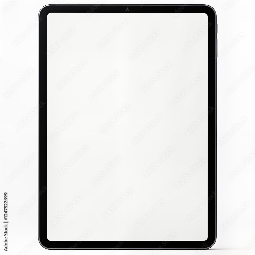 Poster gray tablet mockup. blank screen. modern tech device. portable computer. empty display. minimalist d