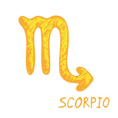 Hand drawn scorpio zodiac sign Esoteric symbol doodle Astrology clipart Element for design