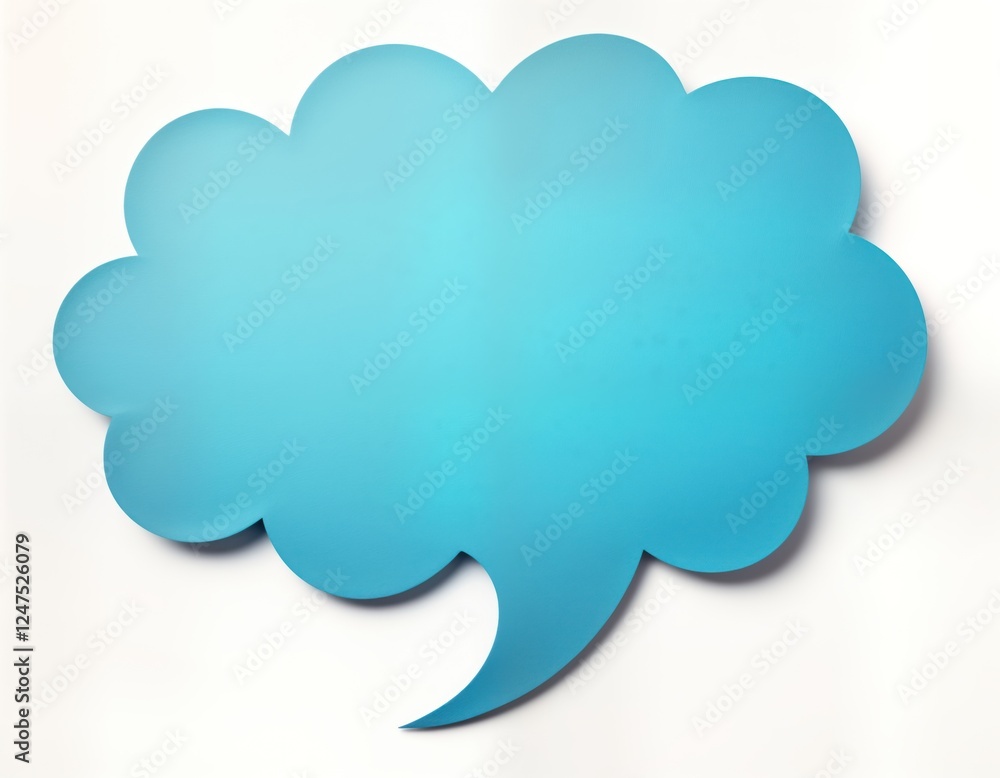 Poster blue speech bubble with empty space. simple design for communication concept. suitable for social me