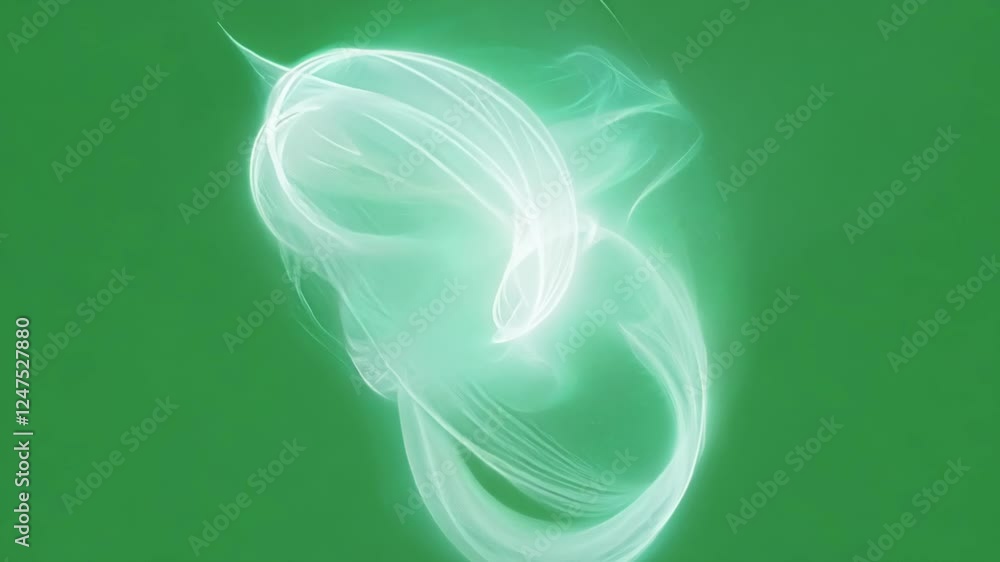 Poster ethereal light forms intertwine creating a mesmerizing visual rhythm. green screen chromakey
