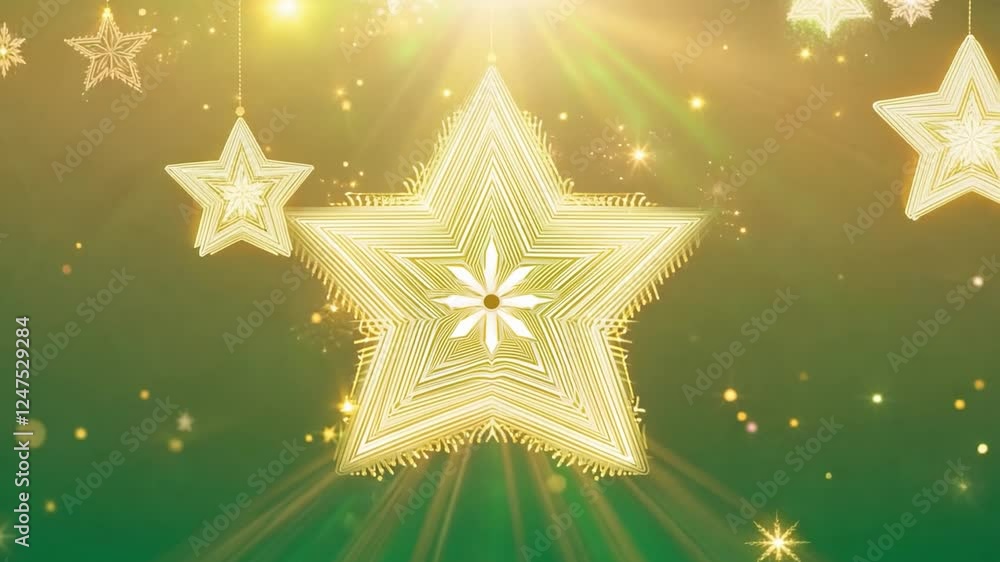 Poster celestial radiance: sparkling stars shimmer against a gradient background, emanating a soft, etherea