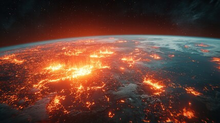 Burning Earth from Space Climate Change Impact