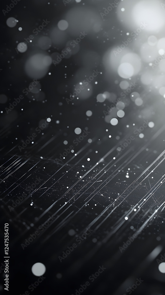 Poster captivating abstract rain scene with light and motion in a monochromatic palette