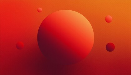 Gradient sphere circle red orange grainy background abstract geometric shape noise texture poster banner design