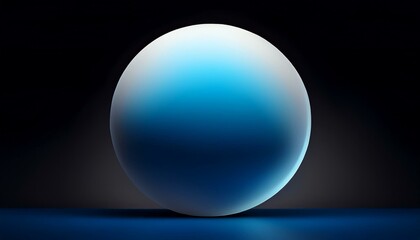 Blue white sphere color gradient abstract minimal background on black backdrop