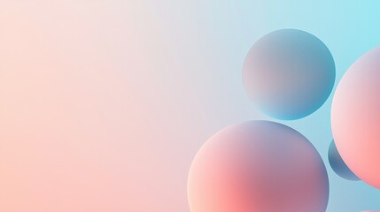 Abstract pastel banner featuring asymmetrical organic shapes in blush and sky blue, minimal yet artistic composition