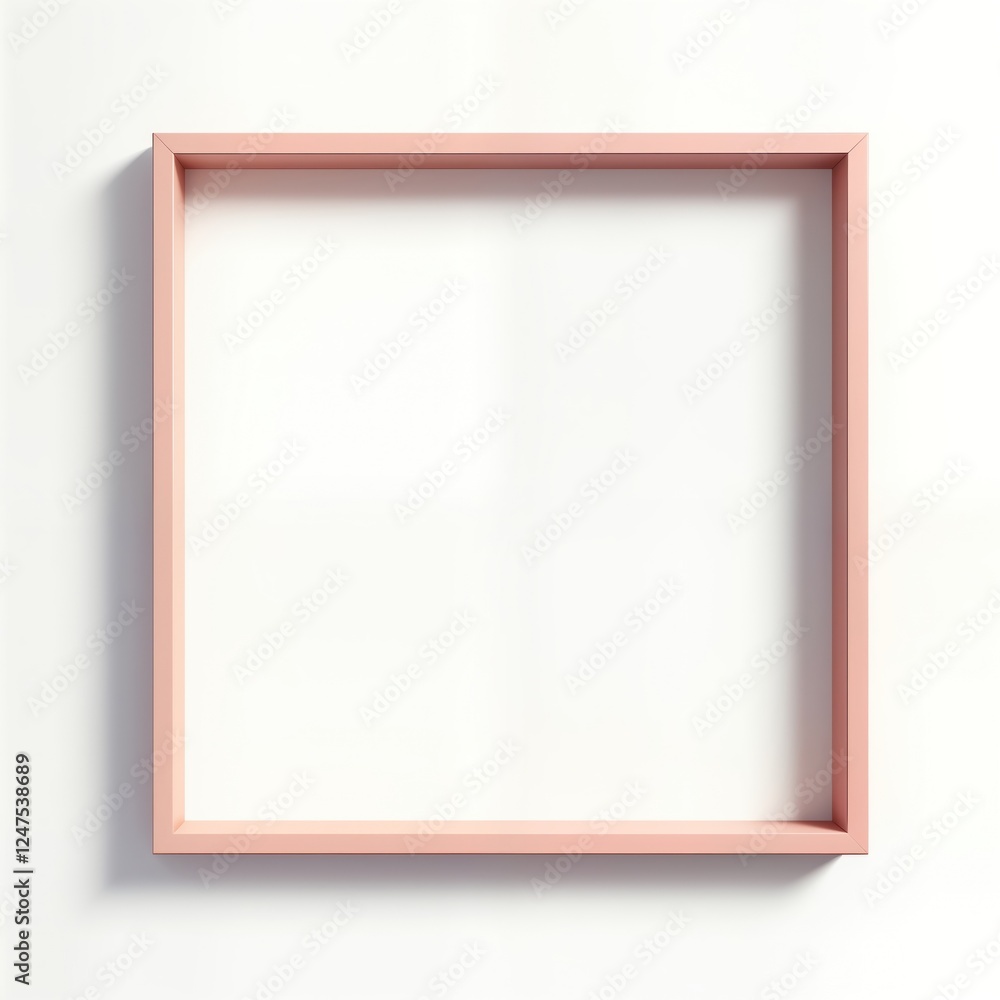 Aufkleber empty light peach colored square frame. modern design element for various purposes. blank space for 