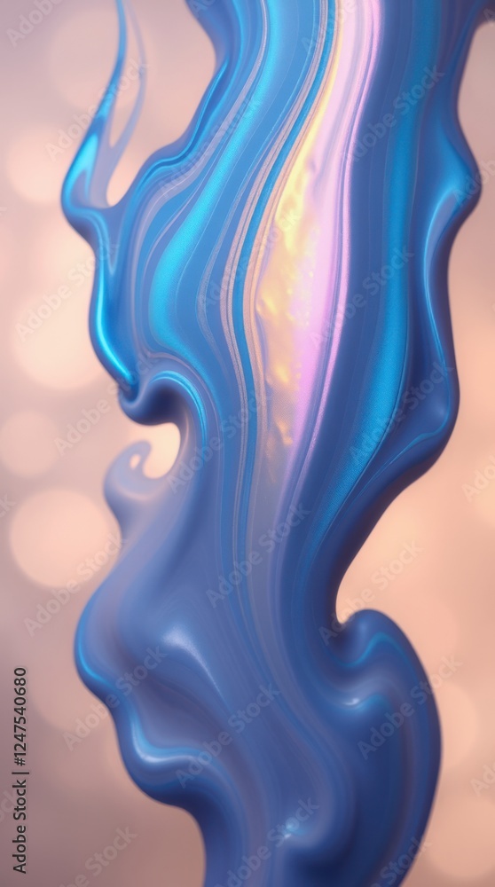 Poster abstract art showcasing swirling motion and color interplay, smooth texture with gradient, flowing d