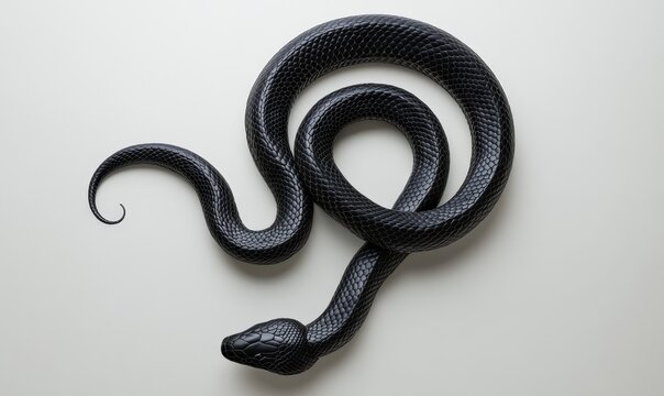 Acrantophis dumerili, commonly known as Dumeril's boa, shown in a top view of its full length on a white background