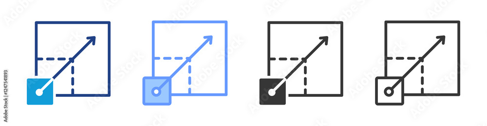 Poster Dynamic scaling icon set multiple style collection