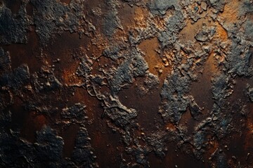 Obraz premium Weathered rusted metal surface texture. Artificial Intelligence