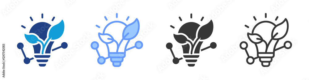 Fototapete smart grid icon set multiple style collection