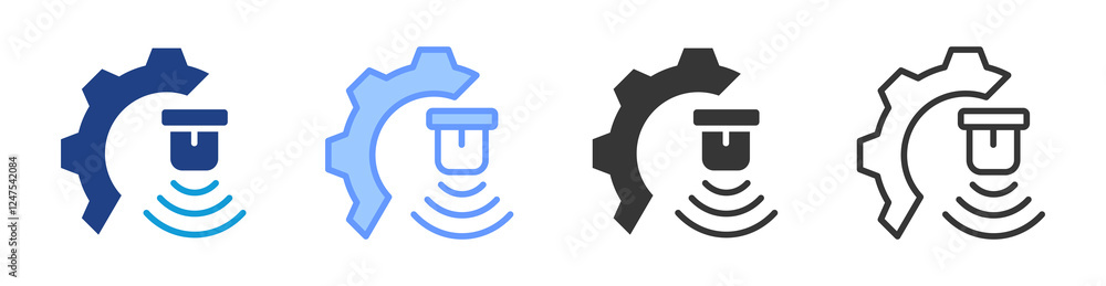 Aufkleber Efficient sensor icon set multiple style collection