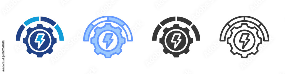 Poster energy dashboard icon set multiple style collection