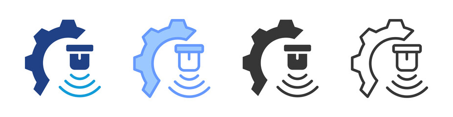 Efficient sensor icon set multiple style collection