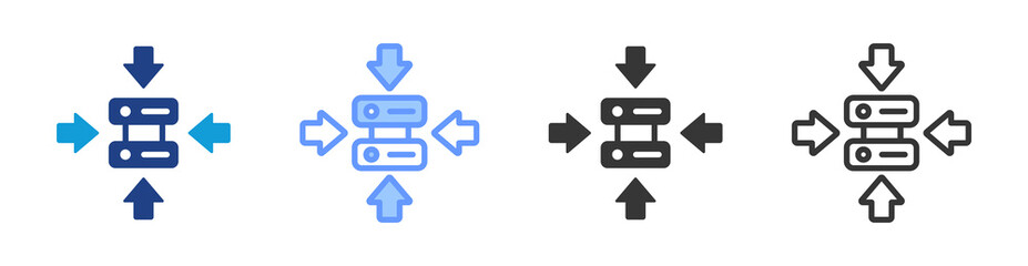 Data compression icon set multiple style collection