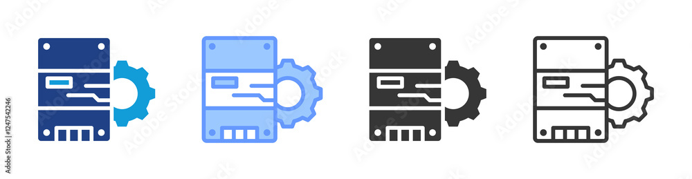 Poster ssd adoption icon set multiple style collection