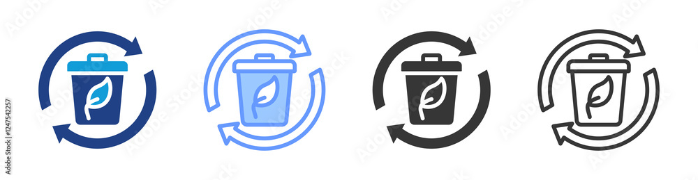 Aufkleber Zero waste policy icon set multiple style collection