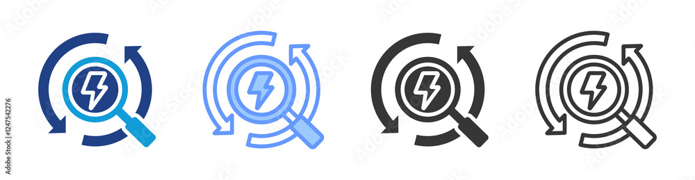 Poster Renewable sourcing icon set multiple style collection