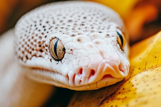Among pet snakes, Ball Python Morphs are the most favored. A Baby Ball Python Morph lounges on a leaf