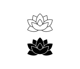 Lotus, flower abstract logo isolated on white