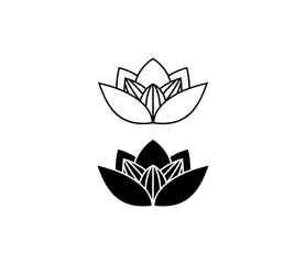 Lotus, flower abstract logo isolated on white