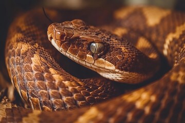 Obraz premium Reproduction is taking place in the Sonoran Desert between a male and female Sonoran gopher snake, Pituophis catenifer affinis, resulting in baby snakes. The moment captures two large snakes in the
