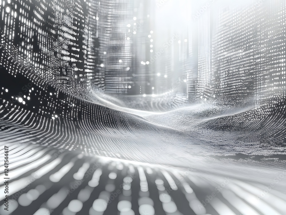 Poster abstract digital landscape with light and texture : a stunning visual representation of modern techn