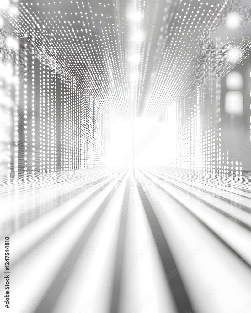 Poster abstract light tunnel with striking patterns and illuminated pathways