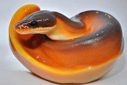 Firefly morph of Baby Ball or Royal Python on a white background