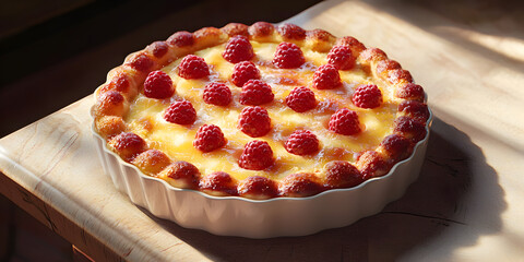 Delicious Raspberry Custard Tart Recipe: A Golden Home-Baked Dessert with Fresh Ingredients, Indulgent Creamy Texture, and Vibrant Seasonal Flavors for Summer Gatherings and Relaxed Enjoyment