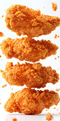 Crispy Fried Chicken: Delicious Golden Breading for a Savory Snack or Meal - Indulgent Fast Food with Tender Texture, Flavorful Seasoning, and Culinary Delight in Every Bite