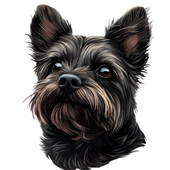Naklejka premium Cairn Terrier Head – Detailed Watercolor Vector Illustration for Artistic Creations 