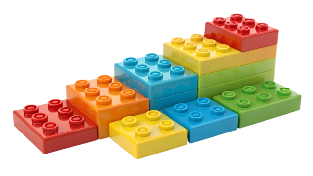 Colorful building blocks arranged in a fun design