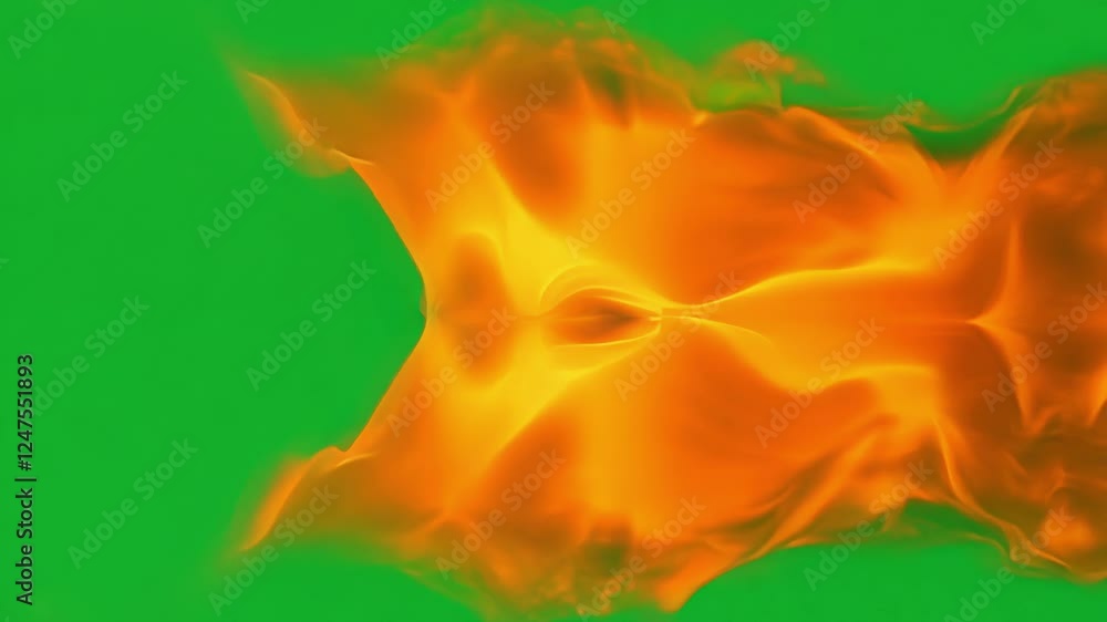 Fototapete a dynamic display of warmth creates a visual distortion effect. green screen chromakey